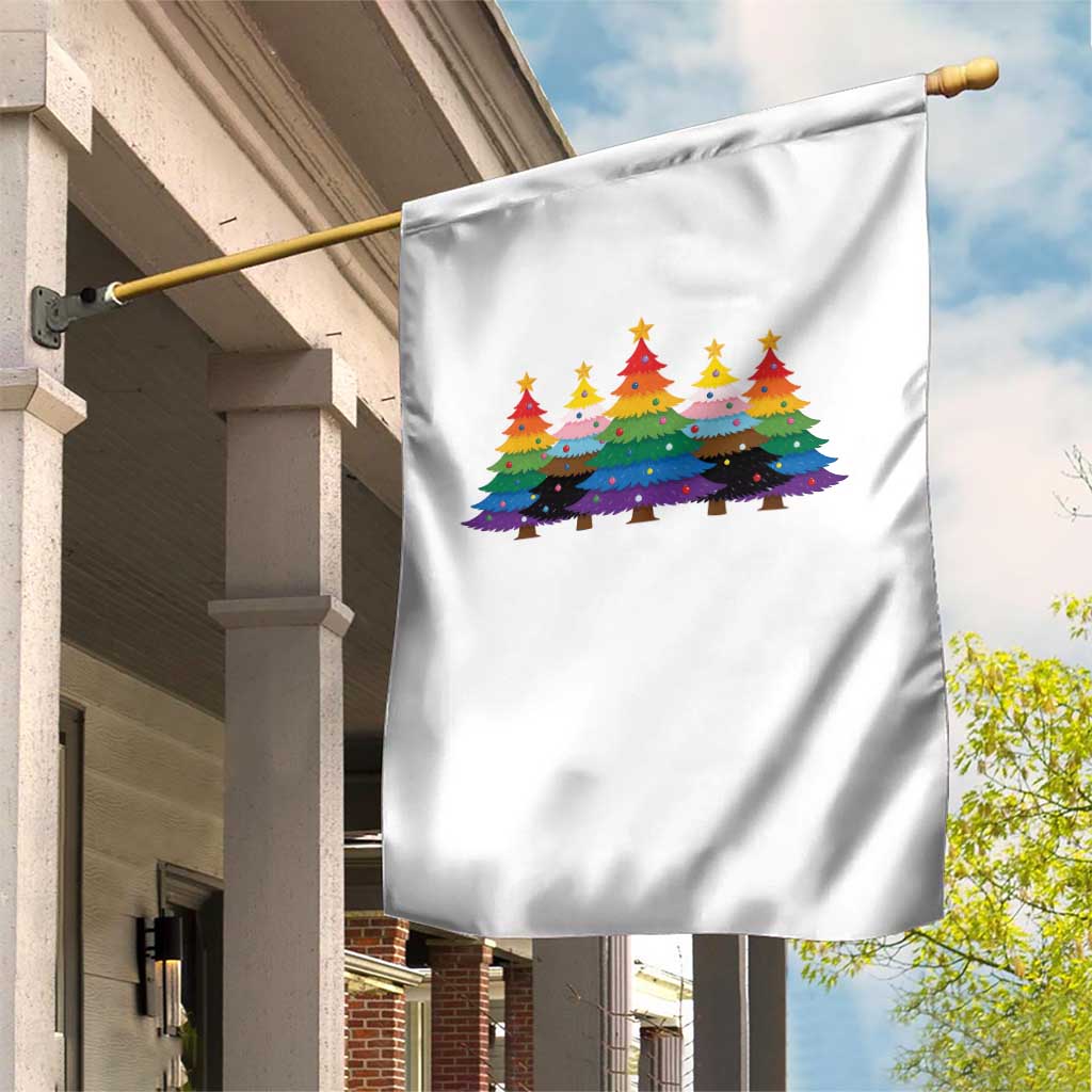Christmas Rainbow Tree LGBTQ Support Garden Flag Holiday Pride Gift