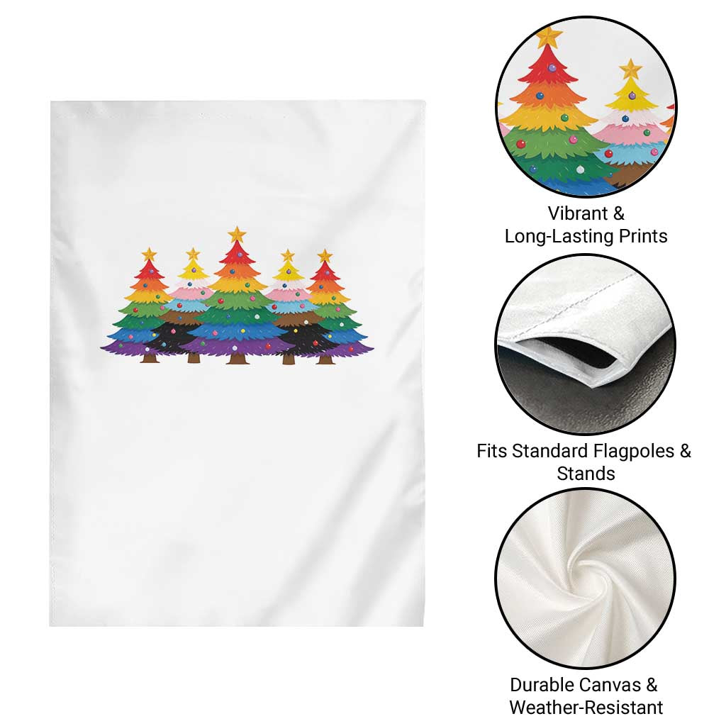 Christmas Rainbow Tree LGBTQ Support Garden Flag Holiday Pride Gift