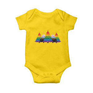 Christmas Rainbow Tree LGBTQ Support Baby Onesie Holiday Pride Gift
