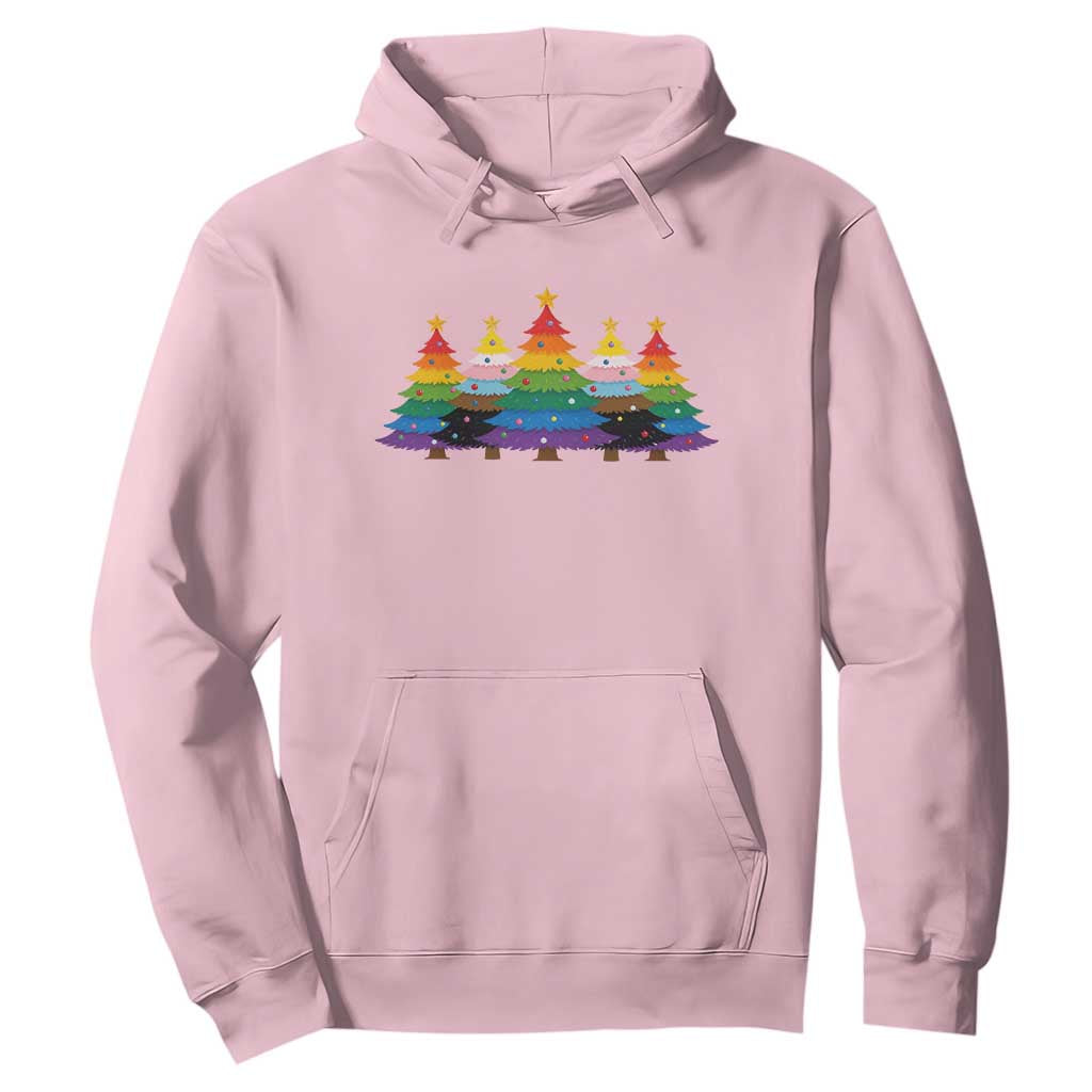 Christmas Rainbow Tree LGBTQ Support Hoodie Holiday Pride Gift