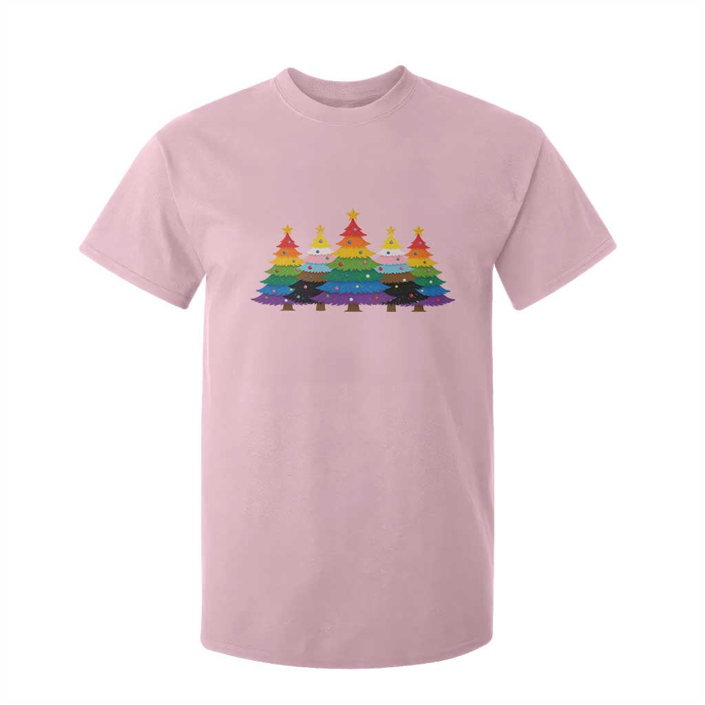 Christmas Rainbow Tree LGBTQ Support T Shirt For Kid Holiday Pride Gift