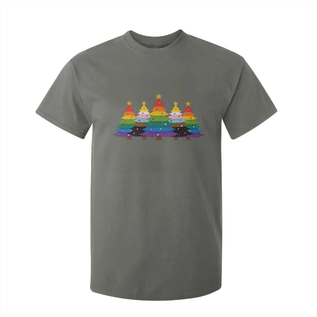 Christmas Rainbow Tree LGBTQ Support T Shirt For Kid Holiday Pride Gift