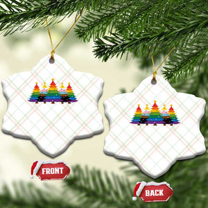 Christmas Rainbow Tree LGBTQ Support Ceramic Ornament Holiday Pride Gift