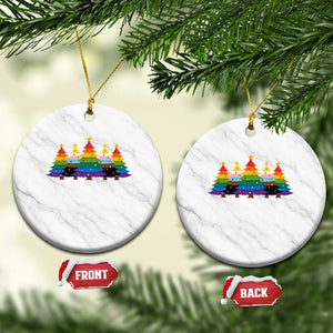 Christmas Rainbow Tree LGBTQ Support Ceramic Ornament Holiday Pride Gift