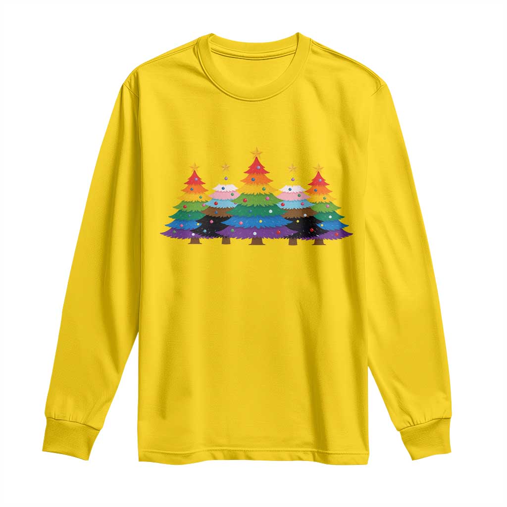 Christmas Rainbow Tree LGBTQ Support Long Sleeve Shirt Holiday Pride Gift