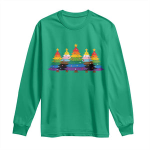 Christmas Rainbow Tree LGBTQ Support Long Sleeve Shirt Holiday Pride Gift