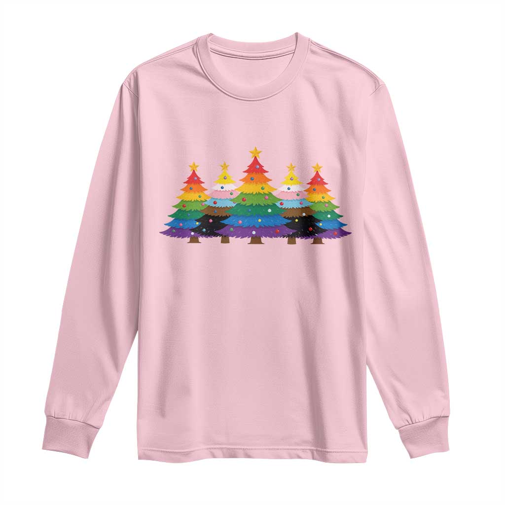Christmas Rainbow Tree LGBTQ Support Long Sleeve Shirt Holiday Pride Gift