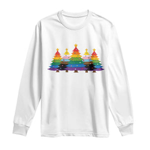 Christmas Rainbow Tree LGBTQ Support Long Sleeve Shirt Holiday Pride Gift