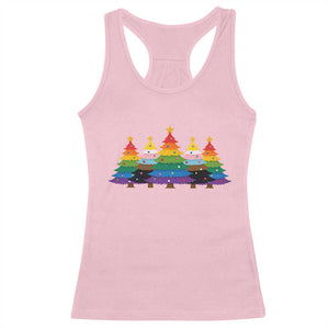 Christmas Rainbow Tree LGBTQ Support Racerback Tank Top Holiday Pride Gift