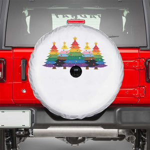 Christmas Rainbow Tree LGBTQ Support Spare Tire Cover Holiday Pride Gift