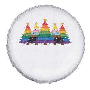 Christmas Rainbow Tree LGBTQ Support Spare Tire Cover Holiday Pride Gift