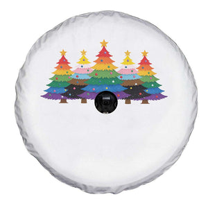 Christmas Rainbow Tree LGBTQ Support Spare Tire Cover Holiday Pride Gift