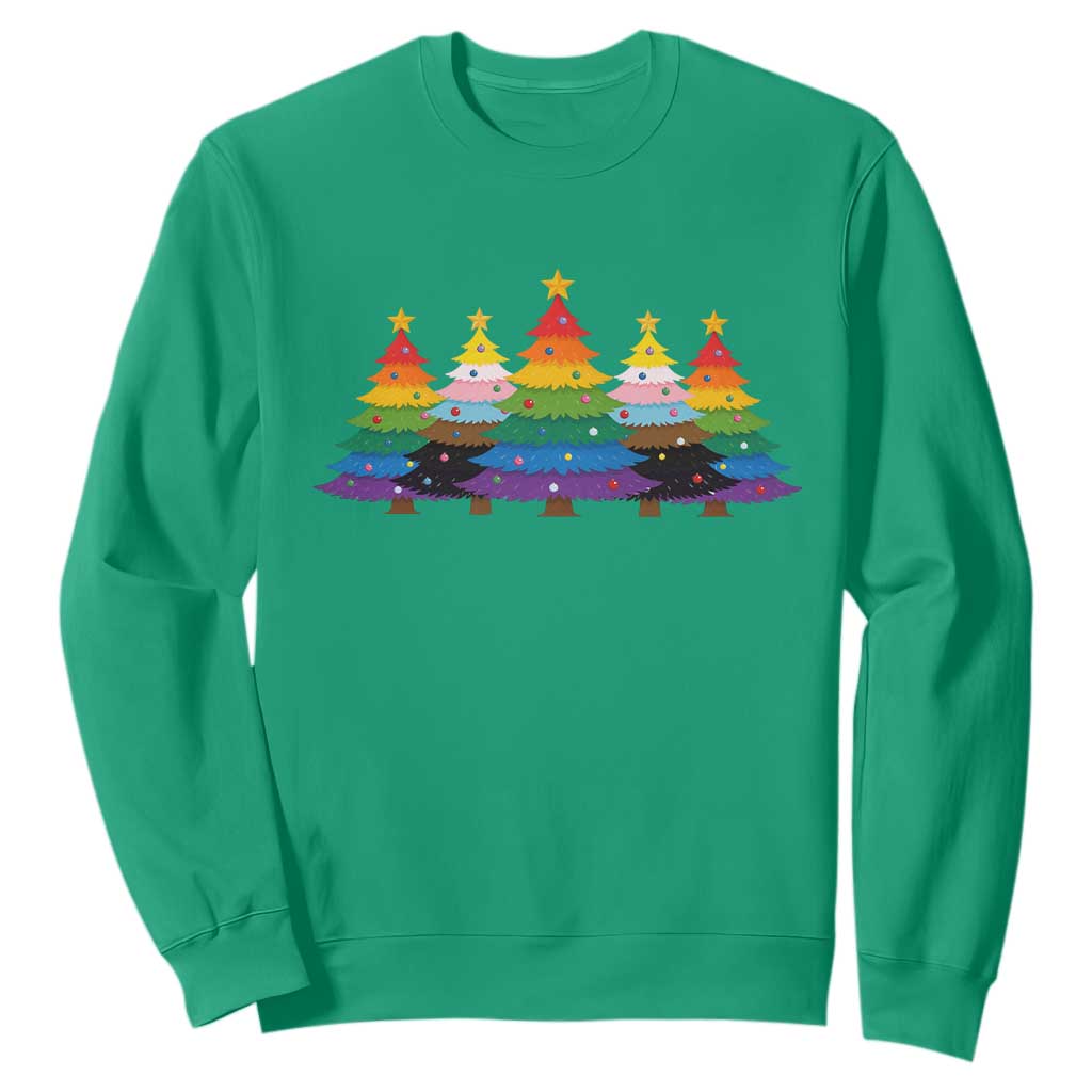 Christmas Rainbow Tree LGBTQ Support Sweatshirt Holiday Pride Gift