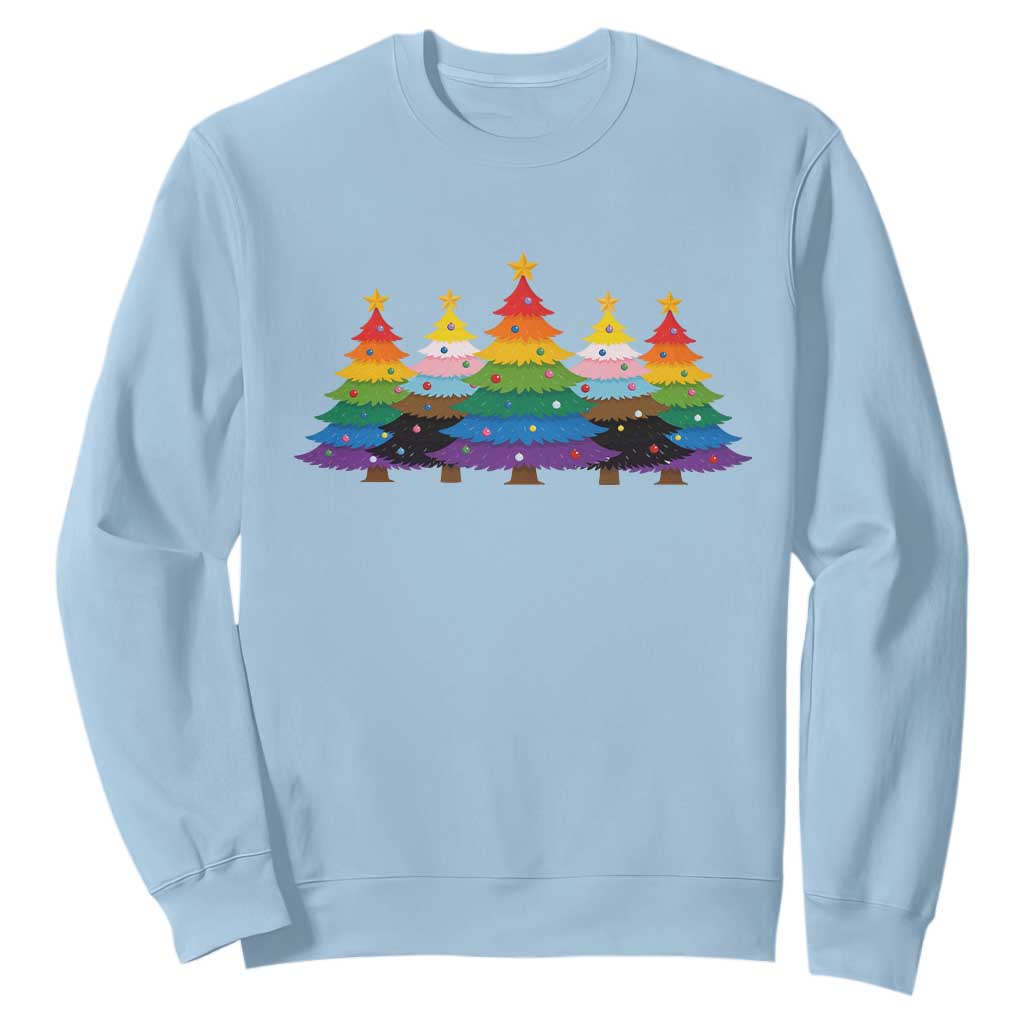 Christmas Rainbow Tree LGBTQ Support Sweatshirt Holiday Pride Gift