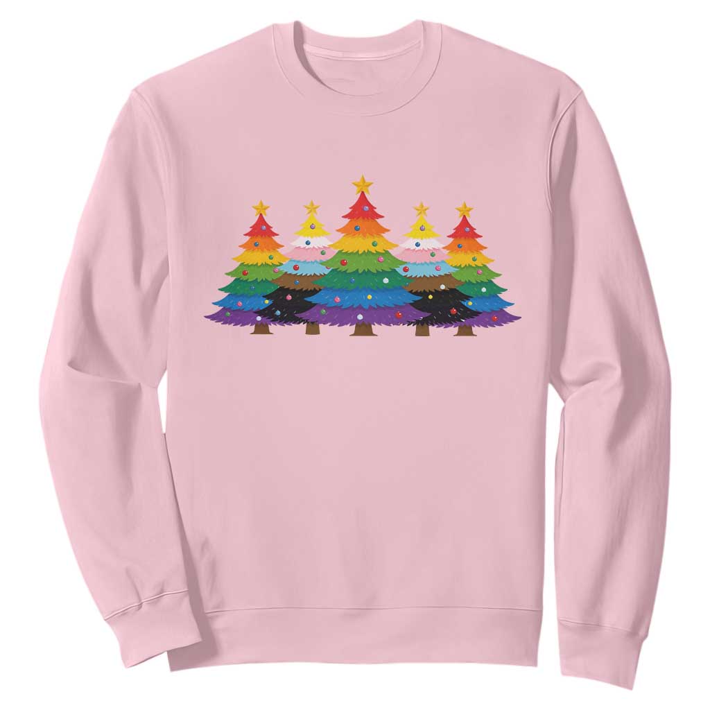 Christmas Rainbow Tree LGBTQ Support Sweatshirt Holiday Pride Gift