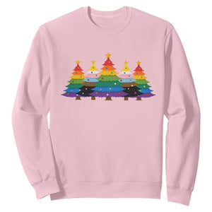 Christmas Rainbow Tree LGBTQ Support Sweatshirt Holiday Pride Gift