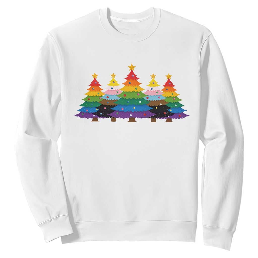 Christmas Rainbow Tree LGBTQ Support Sweatshirt Holiday Pride Gift