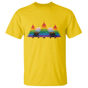 Christmas Rainbow Tree LGBTQ Support T Shirt Holiday Pride Gift