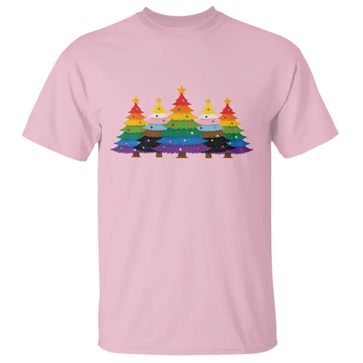 Christmas Rainbow Tree LGBTQ Support T Shirt Holiday Pride Gift