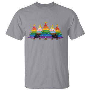 Christmas Rainbow Tree LGBTQ Support T Shirt Holiday Pride Gift