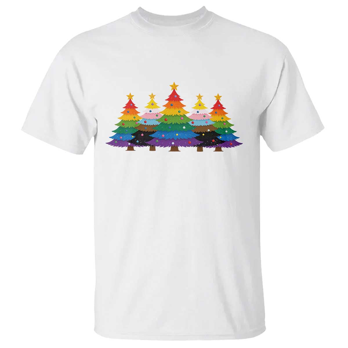 Christmas Rainbow Tree LGBTQ Support T Shirt Holiday Pride Gift