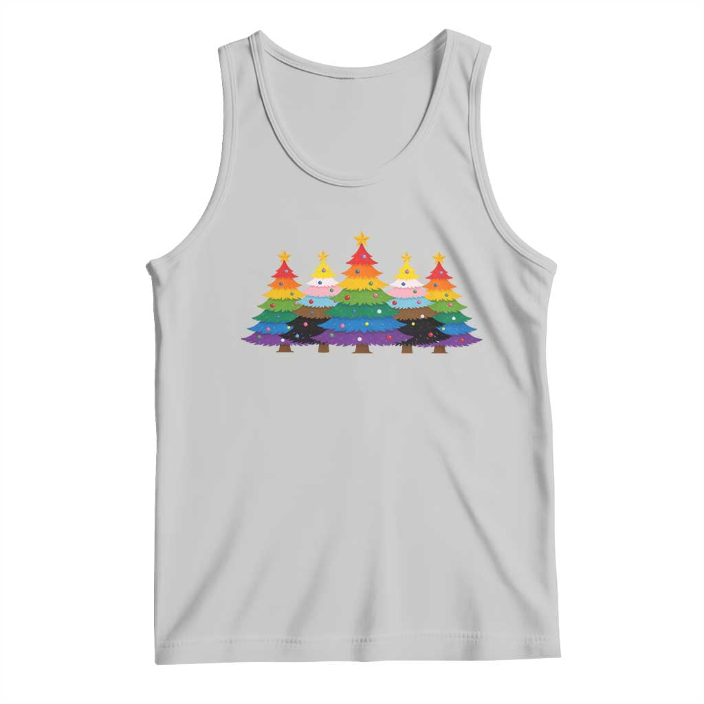 Christmas Rainbow Tree LGBTQ Support Tank Top Holiday Pride Gift