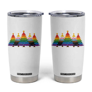 Christmas Rainbow Tree LGBTQ Support Tumbler Cup Holiday Pride Gift