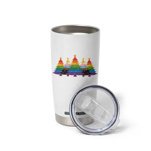 Christmas Rainbow Tree LGBTQ Support Tumbler Cup Holiday Pride Gift