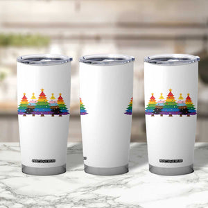 Christmas Rainbow Tree LGBTQ Support Tumbler Cup Holiday Pride Gift
