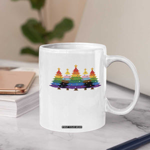 Christmas Rainbow Tree LGBTQ Support Coffee Mug Holiday Pride Gift TS12 Print Your Wear