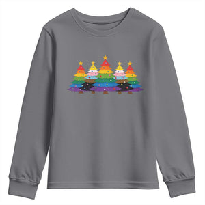 Christmas Rainbow Tree LGBTQ Support Youth Sweatshirt Holiday Pride Gift