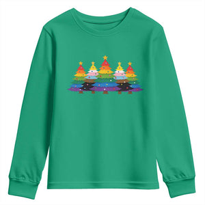 Christmas Rainbow Tree LGBTQ Support Youth Sweatshirt Holiday Pride Gift