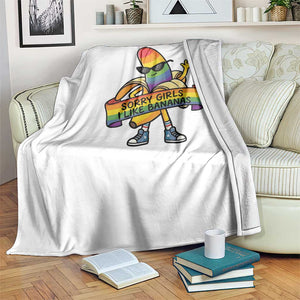 Sorry Girls I Like Bananas Throw Blanket Funny LGBTQ Graphic TS12 Print Your Wear