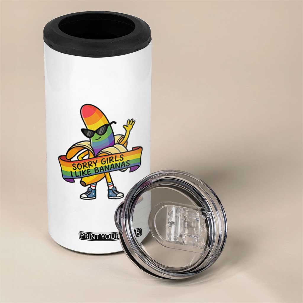 Sorry Girls I Like Bananas 4 in 1 Can Cooler Tumbler Funny LGBTQ Graphic TS12 Print Your Wear