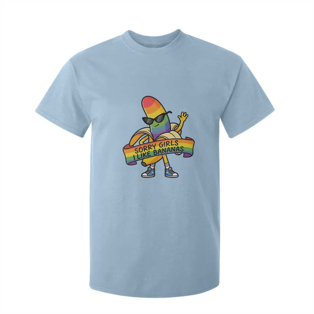Sorry Girls I Like Bananas T Shirt For Kid Funny LGBTQ Graphic TS12 Light Blue Print Your Wear