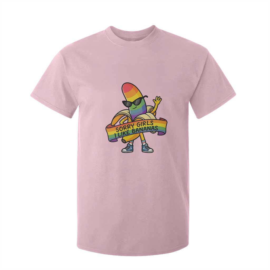 Sorry Girls I Like Bananas T Shirt For Kid Funny LGBTQ Graphic TS12 Light Pink Print Your Wear
