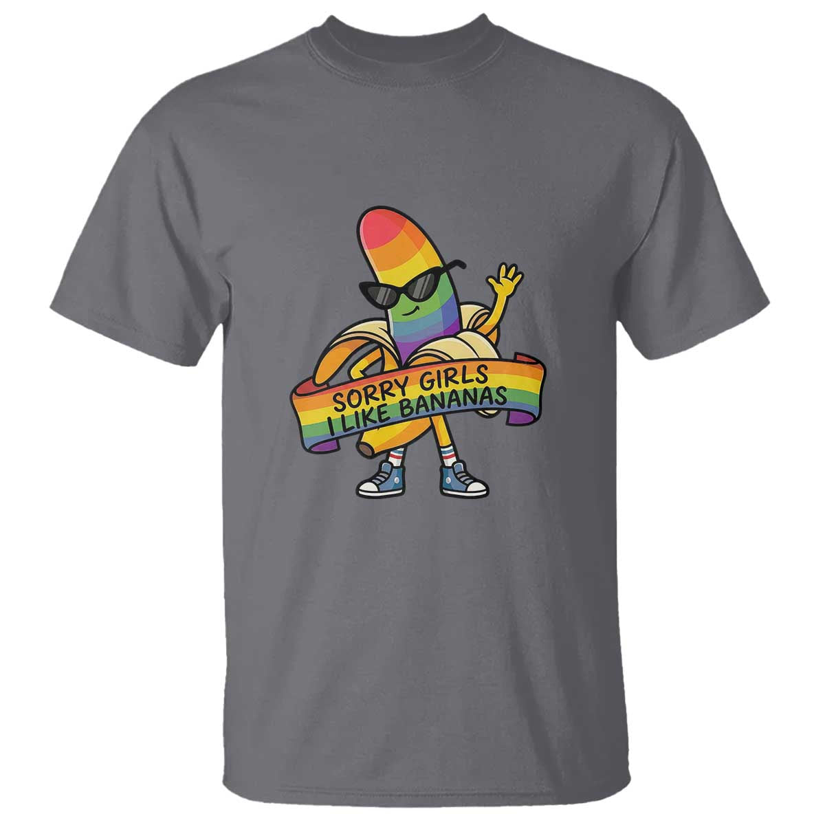 Sorry Girls I Like Bananas T Shirt Funny LGBTQ Graphic TS12 Charcoal Print Your Wear