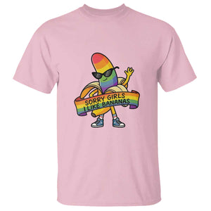 Sorry Girls I Like Bananas T Shirt Funny LGBTQ Graphic TS12 Light Pink Print Your Wear