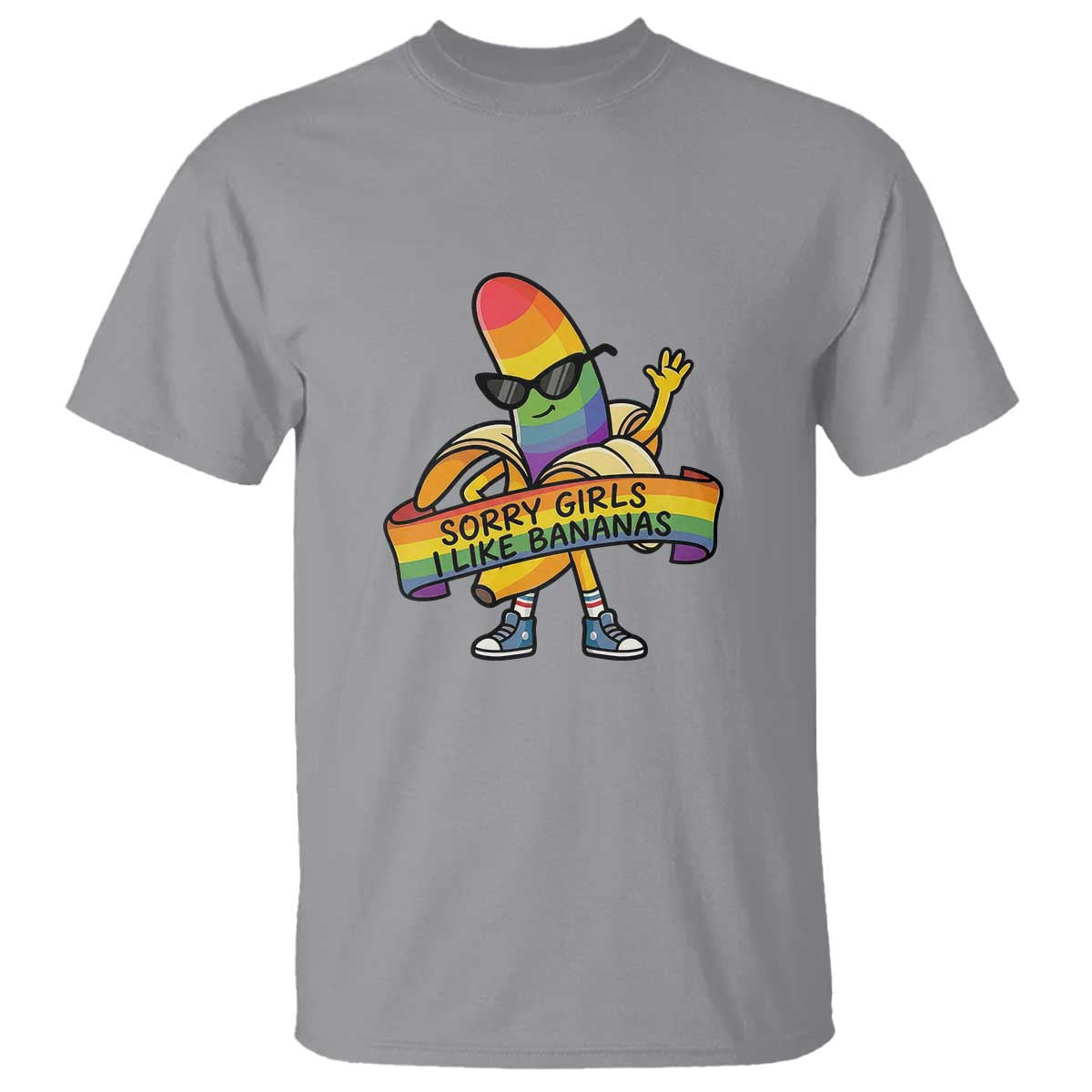 Sorry Girls I Like Bananas T Shirt Funny LGBTQ Graphic TS12 Sport Gray Print Your Wear