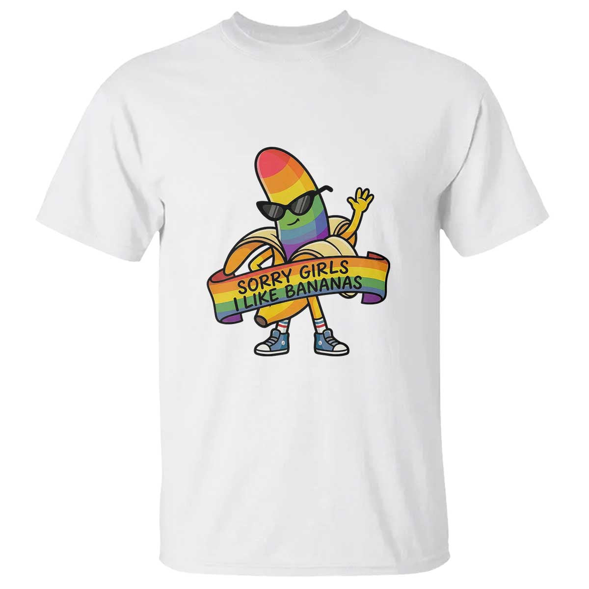 Sorry Girls I Like Bananas T Shirt Funny LGBTQ Graphic TS12 White Print Your Wear