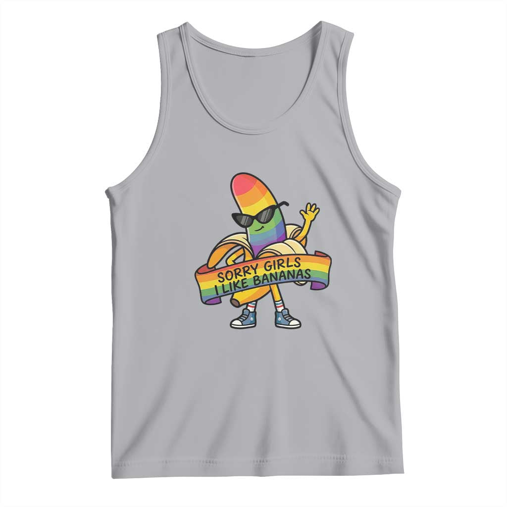 Sorry Girls I Like Bananas Tank Top Funny LGBTQ Graphic TS12 Athletic Heather Print Your Wear