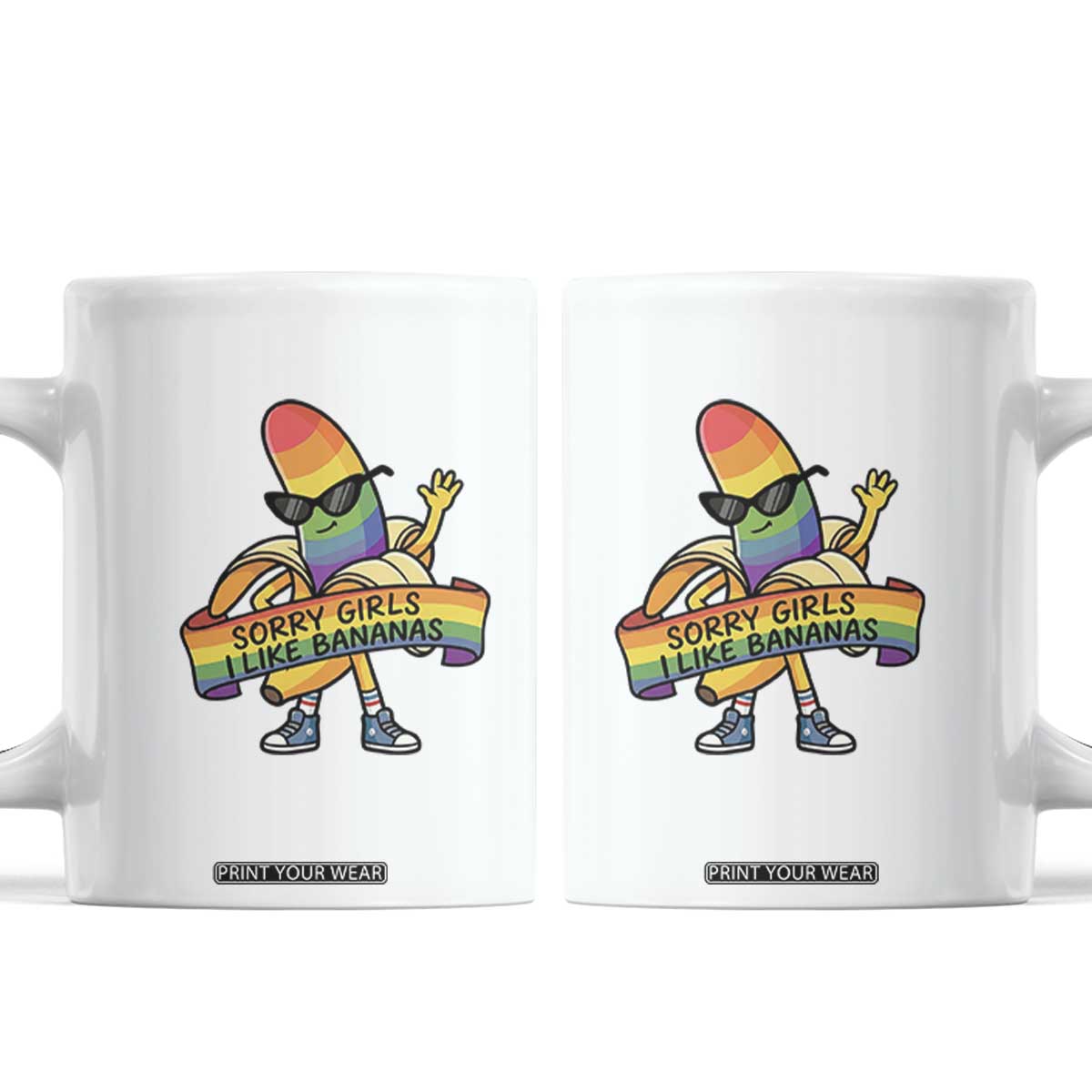 Sorry Girls I Like Bananas Coffee Mug Funny LGBTQ Graphic TS12 White Print Your Wear