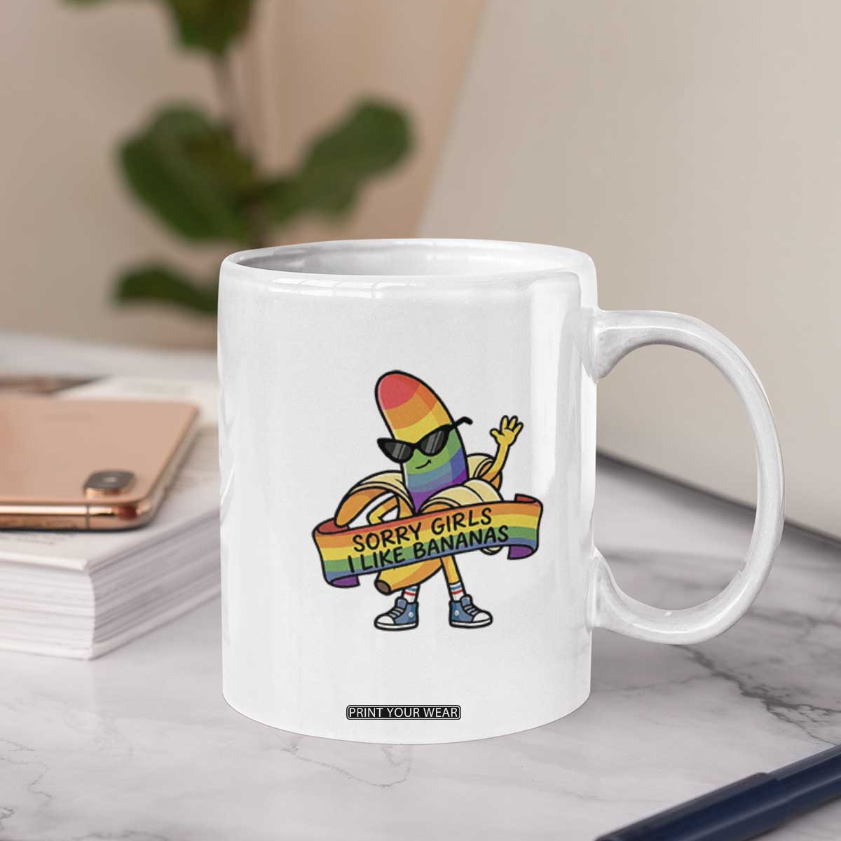 Sorry Girls I Like Bananas Coffee Mug Funny LGBTQ Graphic TS12 Print Your Wear