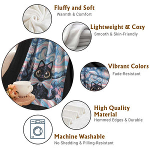 Funny Transgender Cat Starry Night Throw Blanket LGBTQ Pride Support Gift