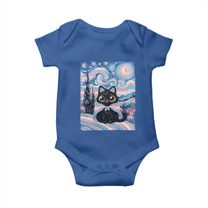 Funny Transgender Cat Starry Night Baby Onesie LGBTQ Pride Support Gift
