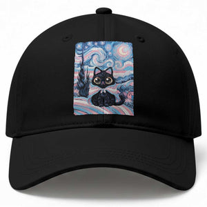 Funny Transgender Cat Starry Night Baseball Cap LGBTQ Pride Support Gift