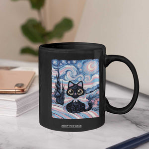 Funny Transgender Cat Starry Night Coffee Mug LGBTQ Pride Support Gift