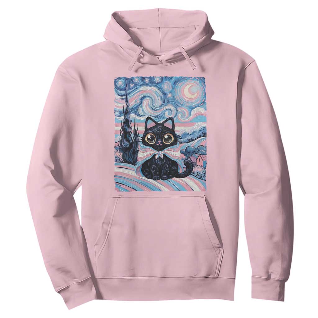 Funny Transgender Cat Starry Night Hoodie LGBTQ Pride Support Gift