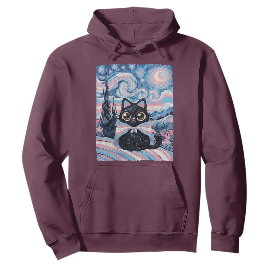 Funny Transgender Cat Starry Night Hoodie LGBTQ Pride Support Gift