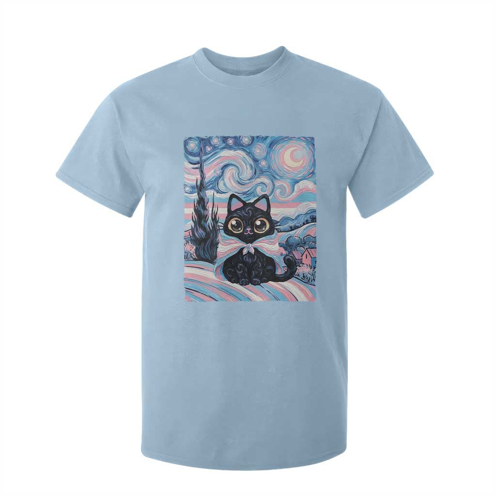 Funny Transgender Cat Starry Night T Shirt For Kid LGBTQ Pride Support Gift